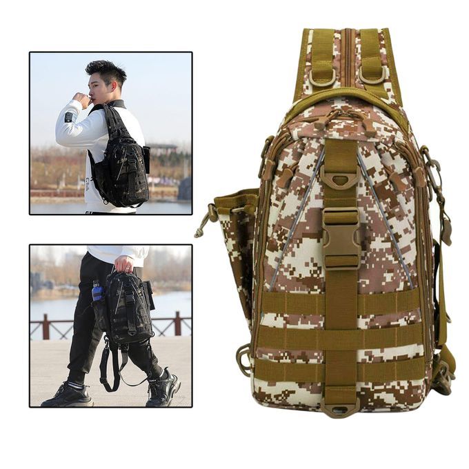 Durable Sling Bag Travel Fanny Pack Bags Molle Backpack Desert