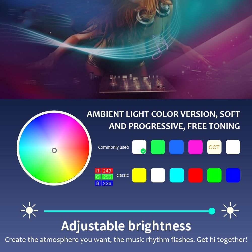 9/10/14 In 1 RGB Ambient Light Kit Car Interior Decoration Neon Light Strip With App Sound Control For Car USB LED Light Bar 12V
