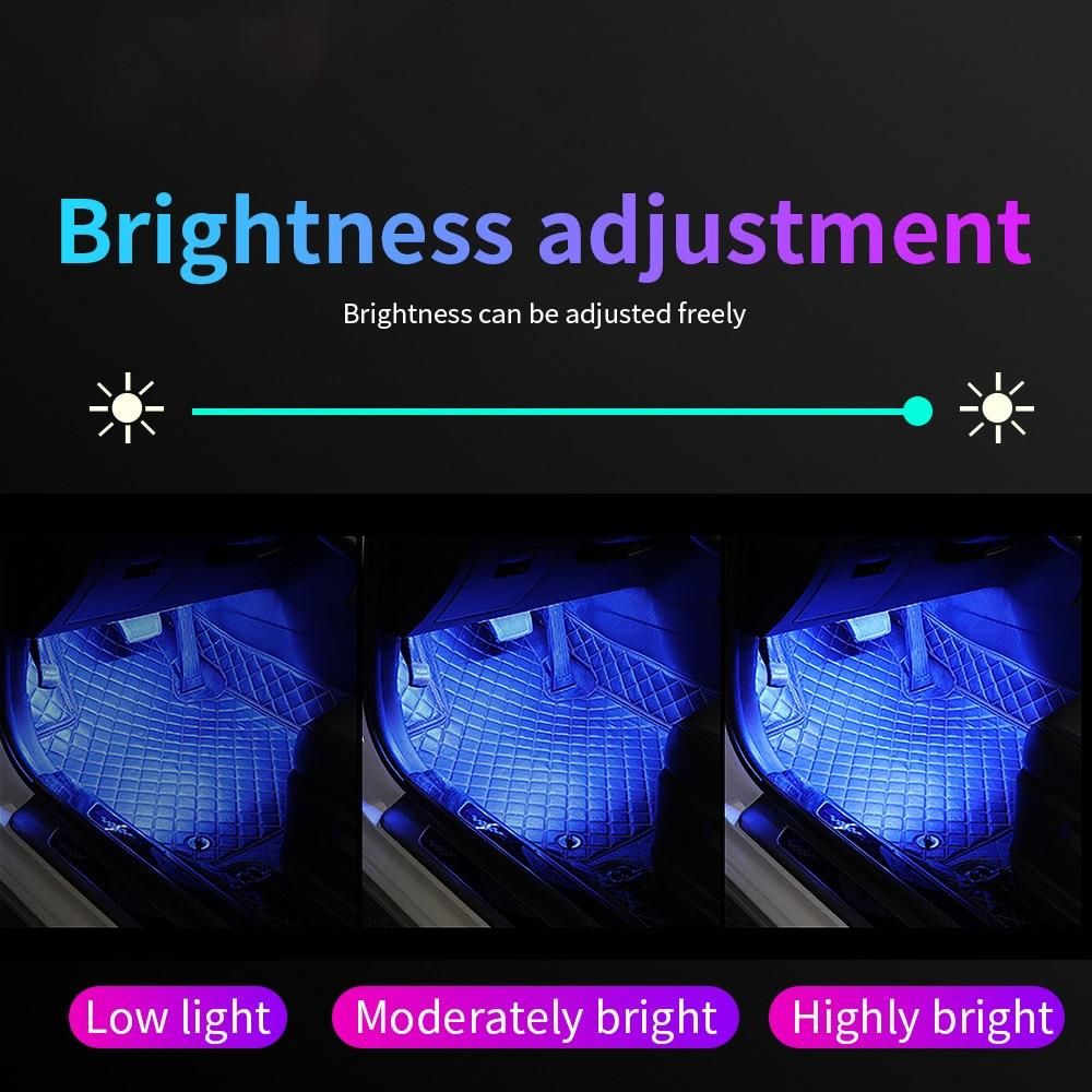 9/10/14 In 1 RGB Ambient Light Kit Car Interior Decoration Neon Light Strip With App Sound Control For Car USB LED Light Bar 12V