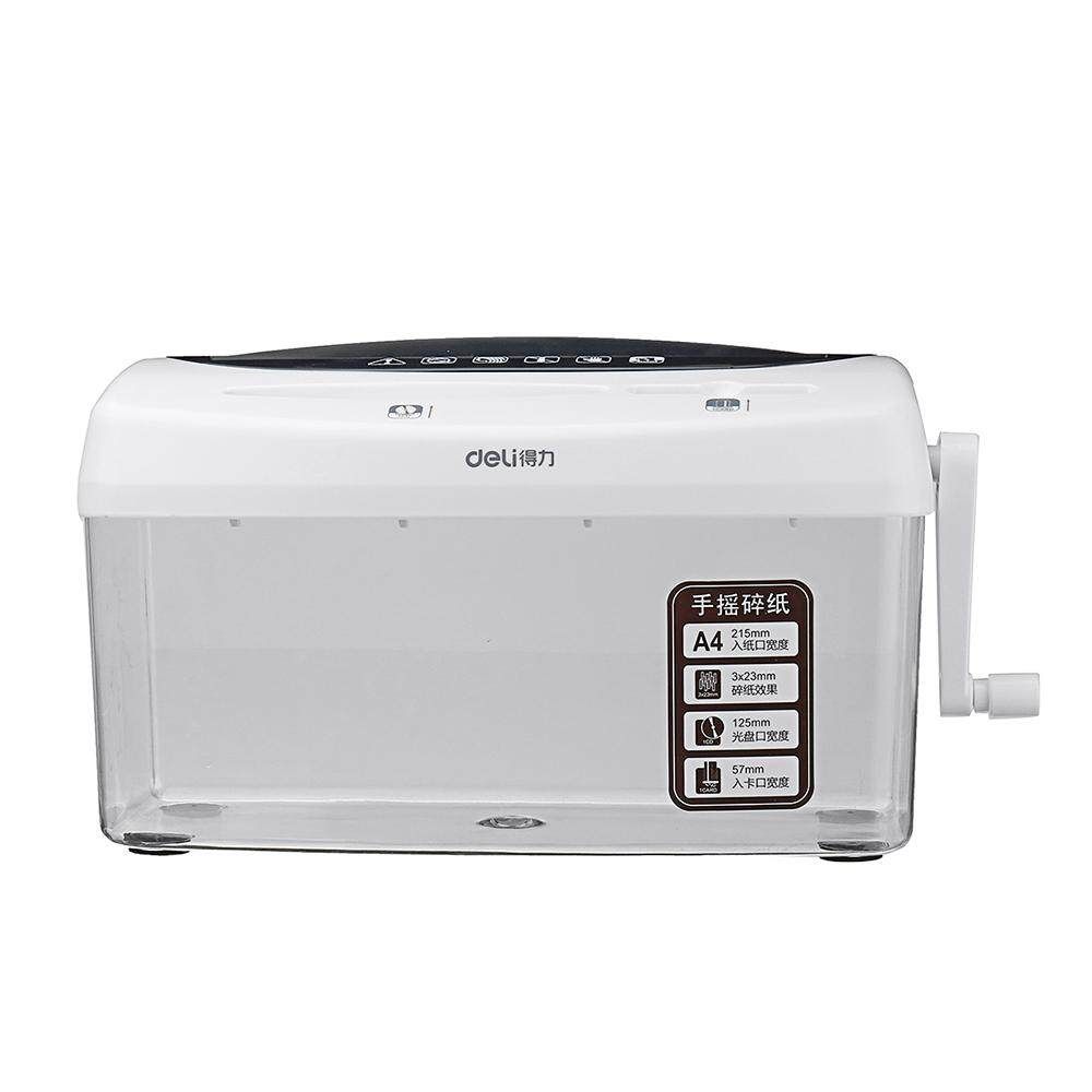 Deli Portable A4/A5/A6 Paper Hand Operated Strip Document Paper Shredder Black