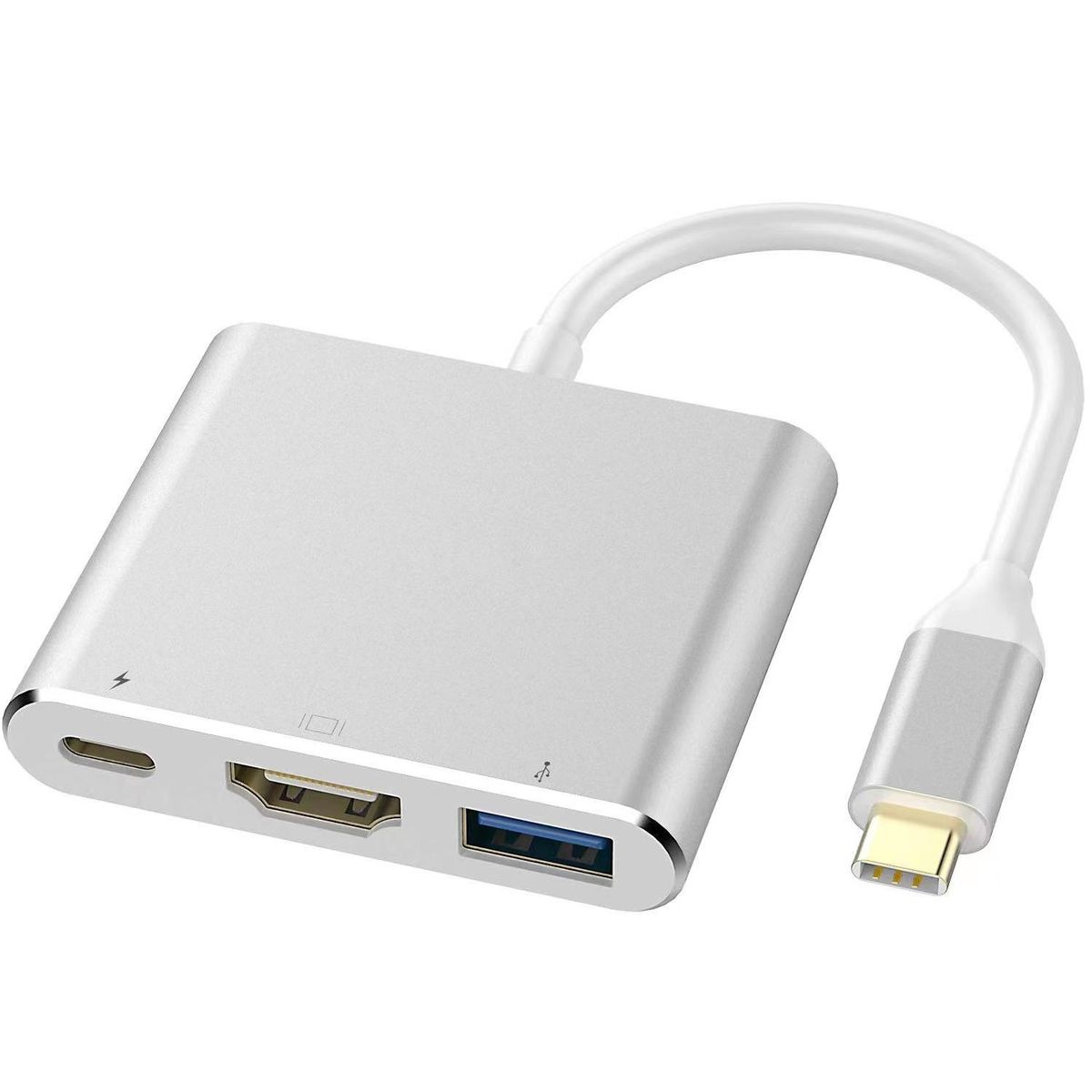 type three-in-one 3.0HUB HD 4K hub PD charging type to HD converter docking station silver