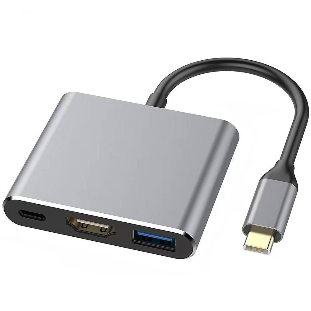 type three-in-one 3.0HUB HD 4K hub PD charging type to HD converter docking station silver