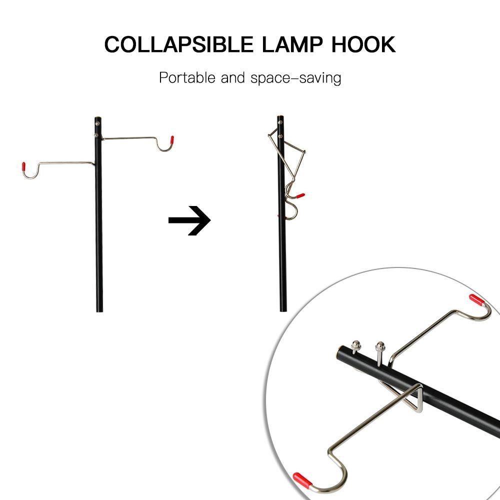 Portable Light Pole Tray Lightweight Stainless Steel Lamp Pole Tray Lamp Holder Bracket Camping Accessory