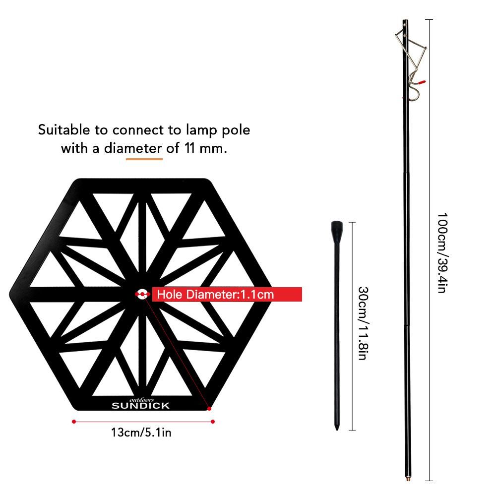 Portable Light Pole Tray Lightweight Stainless Steel Lamp Pole Tray Lamp Holder Bracket Camping Accessory