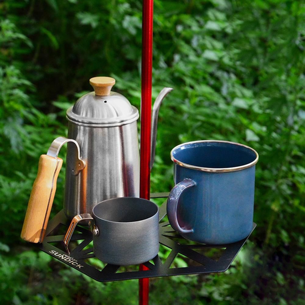 Portable Light Pole Tray Lightweight Stainless Steel Lamp Pole Tray Lamp Holder Bracket Camping Accessory