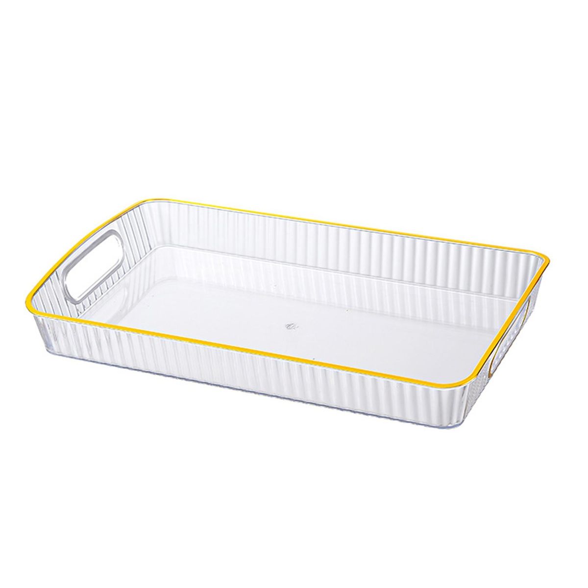 Stationery Organizer Tray Transparent Thickened Serving Tray for Tea White