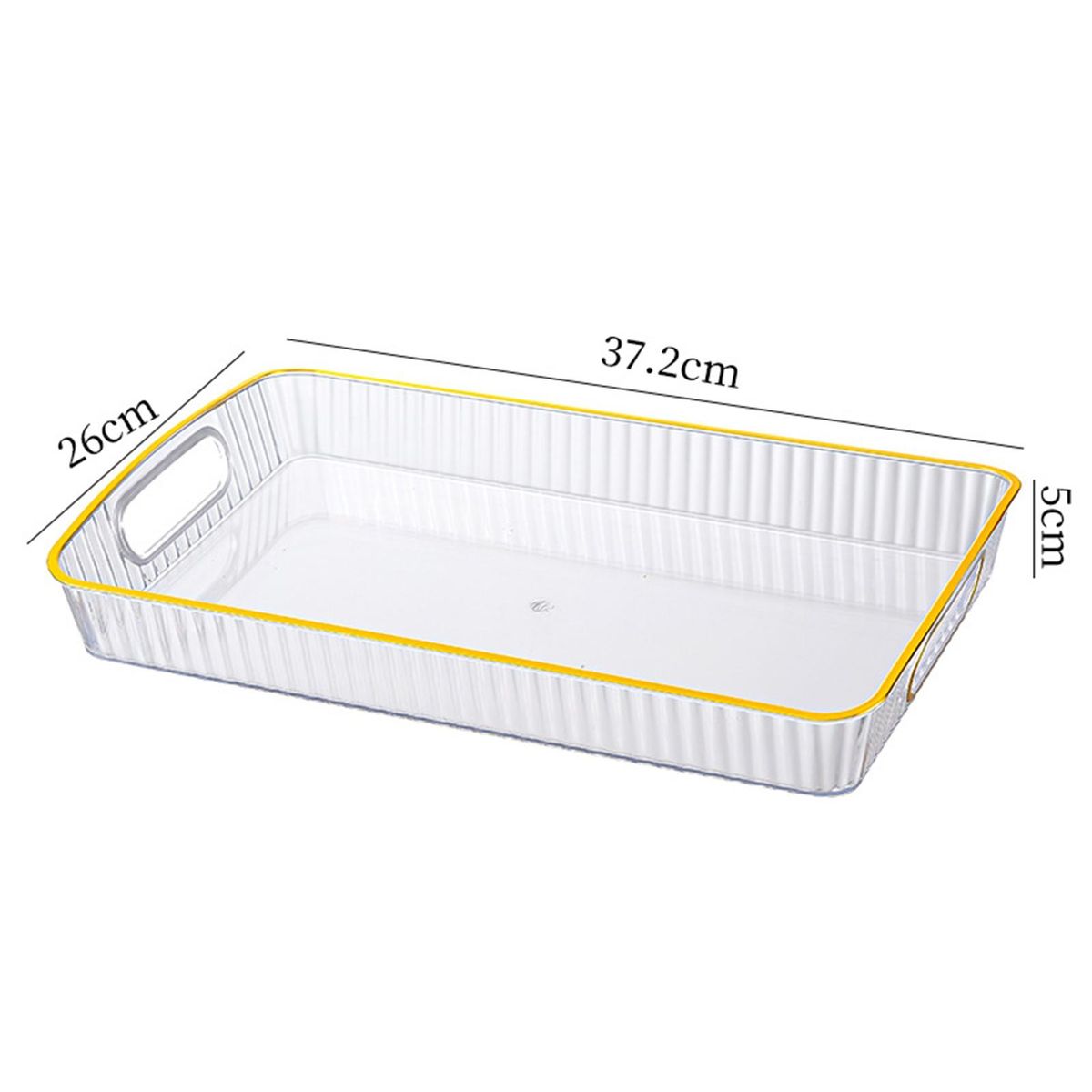 Stationery Organizer Tray Transparent Thickened Serving Tray for Tea White
