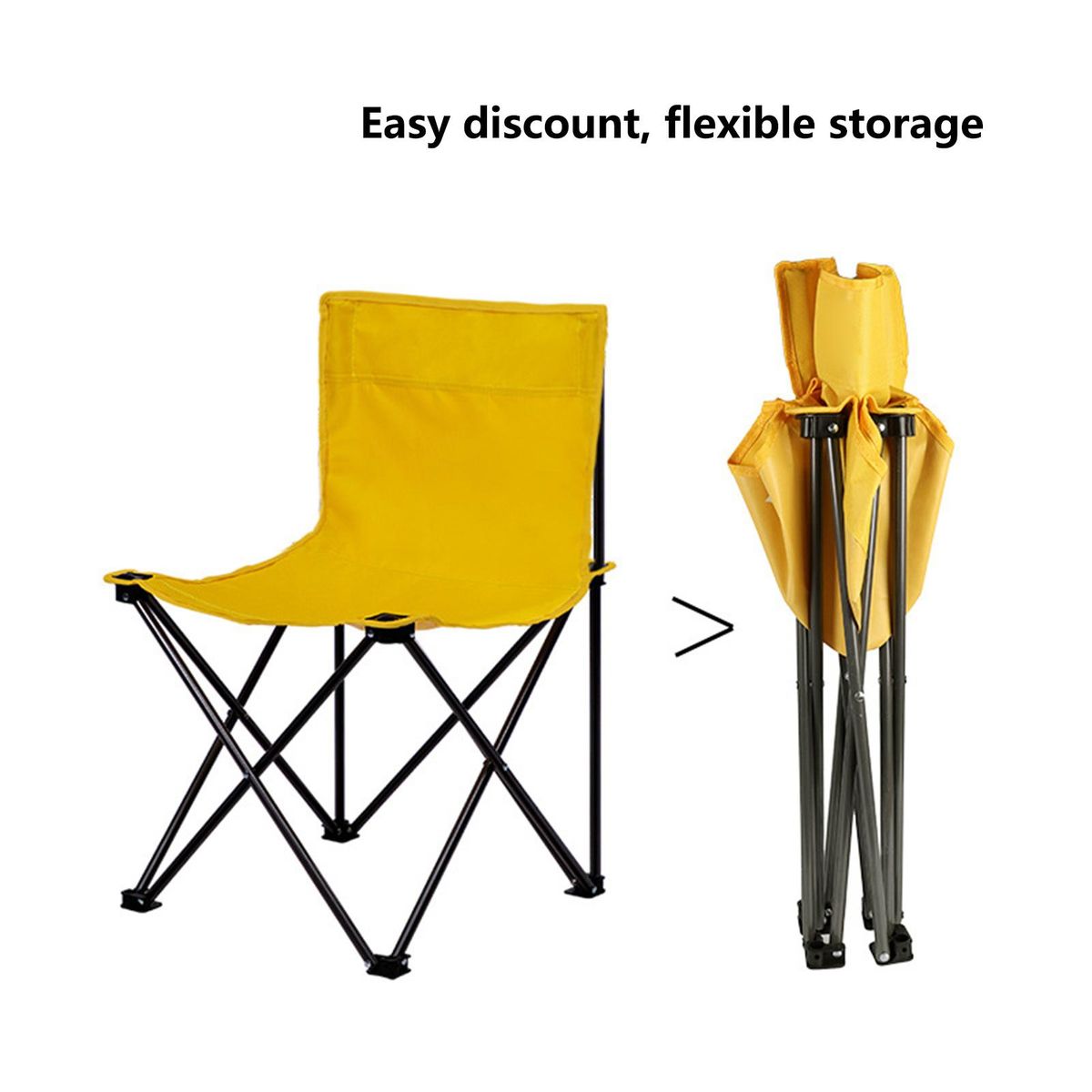 Outdoor Chair Camping Leisure Portable Folding Chair Yellow
