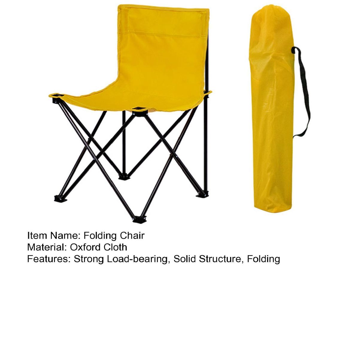 Outdoor Chair Camping Leisure Portable Folding Chair Yellow