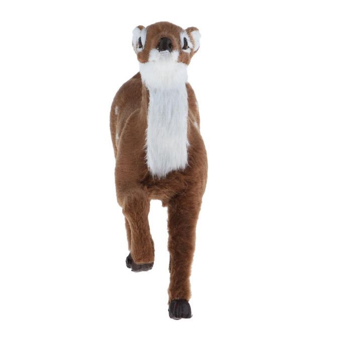 Christmas Deer Miniatures Plush Elk Ornaments Dark Brown Female Stand