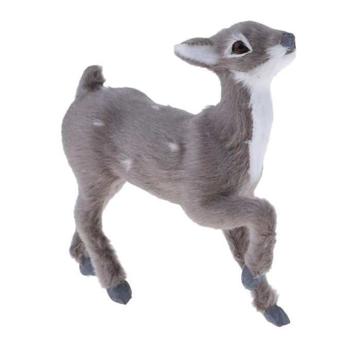 Simulation Christmas Elk Plush Reindeer Model Toy Grey Female Stand