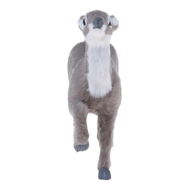 Simulation Christmas Elk Plush Reindeer Model Toy Grey Female Stand