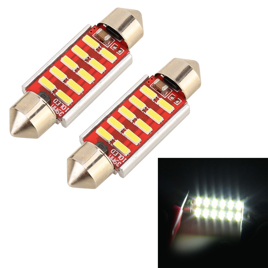 2 PCS 4014 Bicud Port Car LED Reading Light