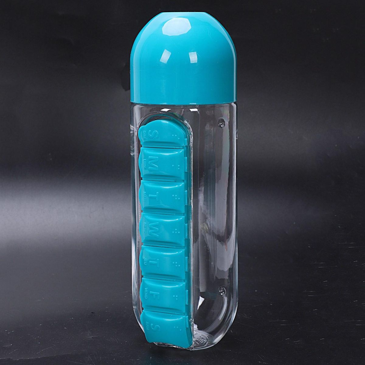 Plastic Water Combine Daily Pill Boxes 600Mlblue