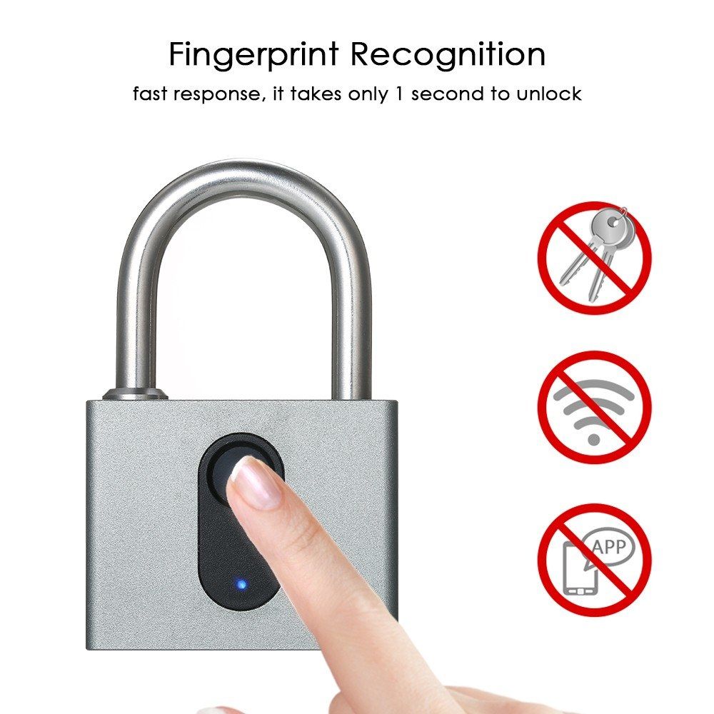 Smart Fingerprint Lock USB Rechargeable Keyless 20 Sets
