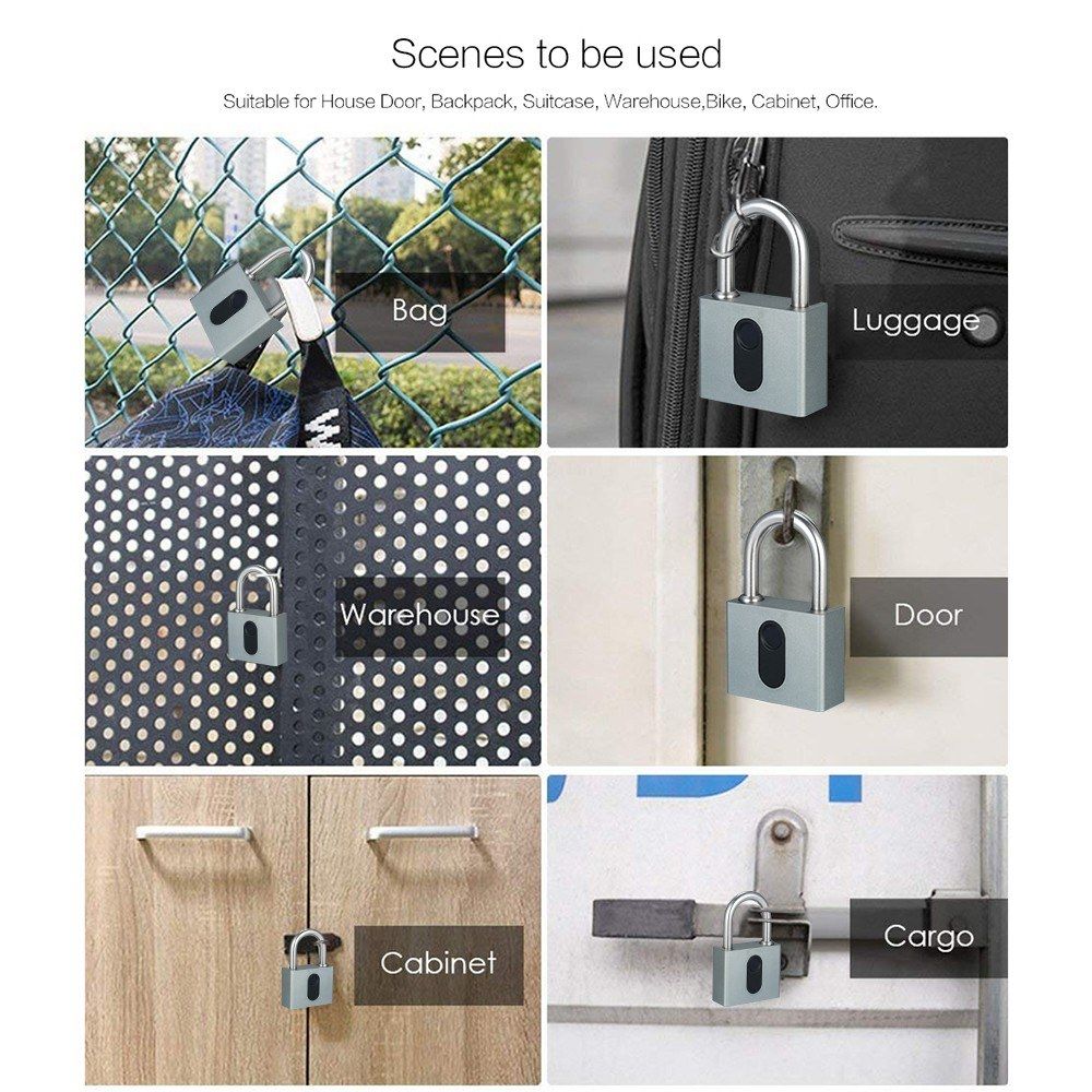 Smart Fingerprint Lock USB Rechargeable Keyless 20 Sets