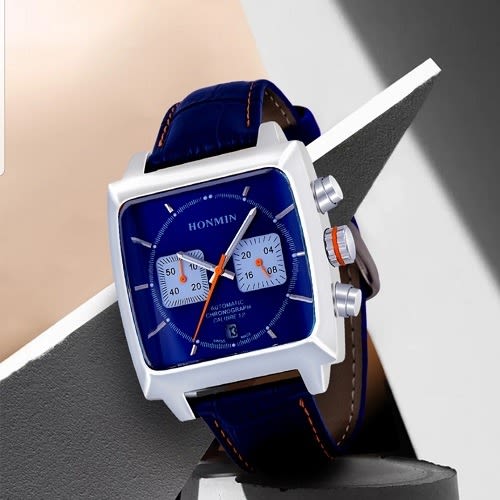 Genuine Leather Watch -Blue