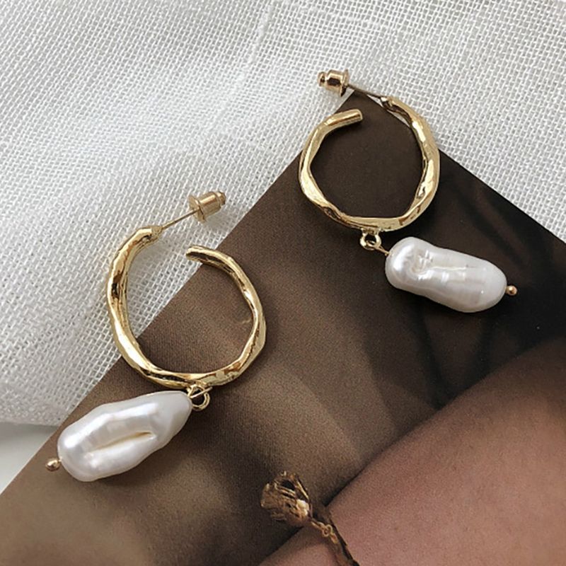 Sterling Silver Pin Geometric Circle Earrings