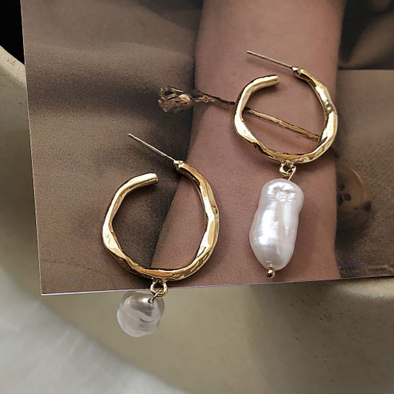 Sterling Silver Pin Geometric Circle Earrings