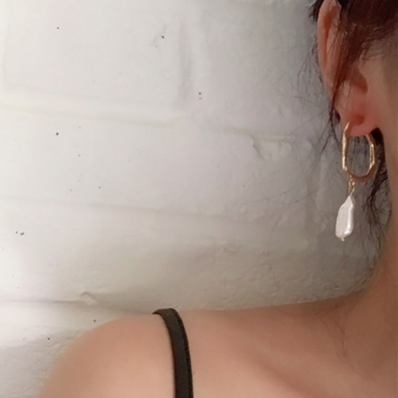 Sterling Silver Pin Geometric Circle Earrings
