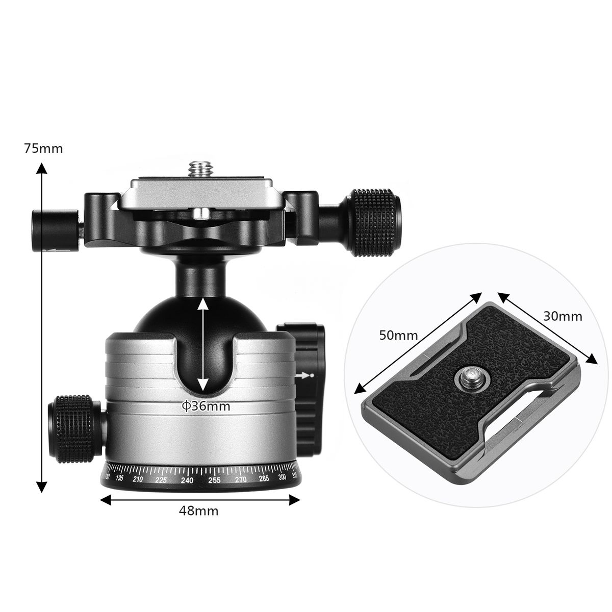 CNC Aluminum Alloy Dual Panoramic Ball Head Low Center Of