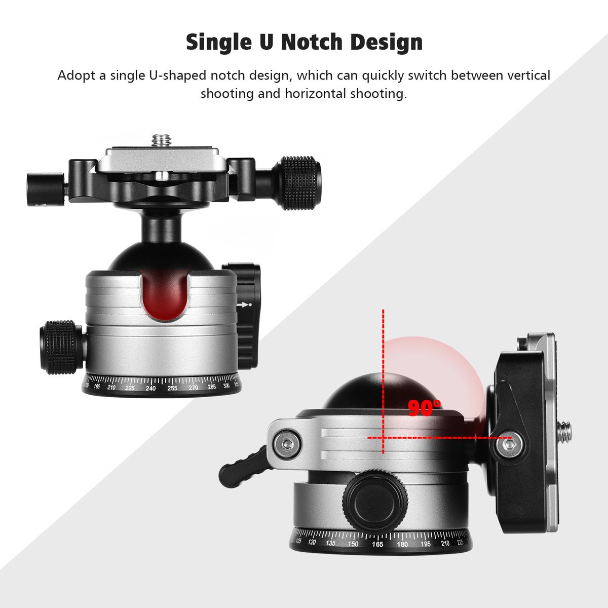 CNC Aluminum Alloy Dual Panoramic Ball Head Low Center Of