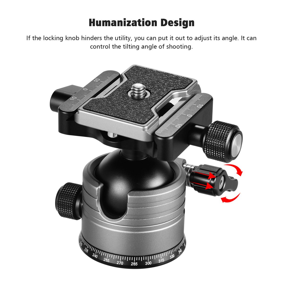 CNC Aluminum Alloy Dual Panoramic Ball Head Low Center Of