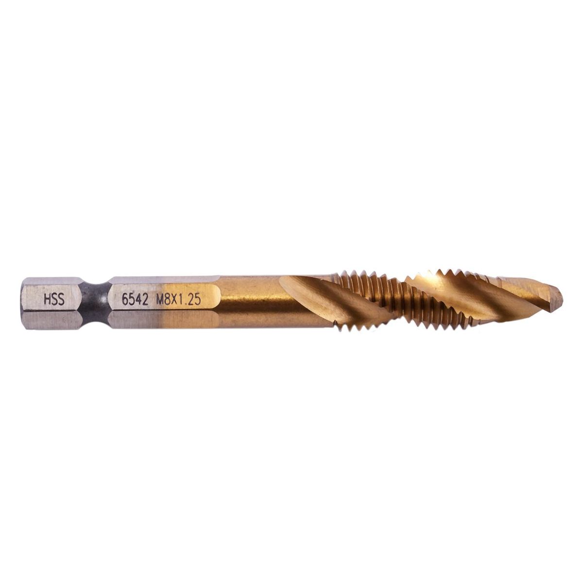 6Pcs HSS Titanium M3 - M10 Combination Hex Deburr Countersink Tap Drill Bit Set