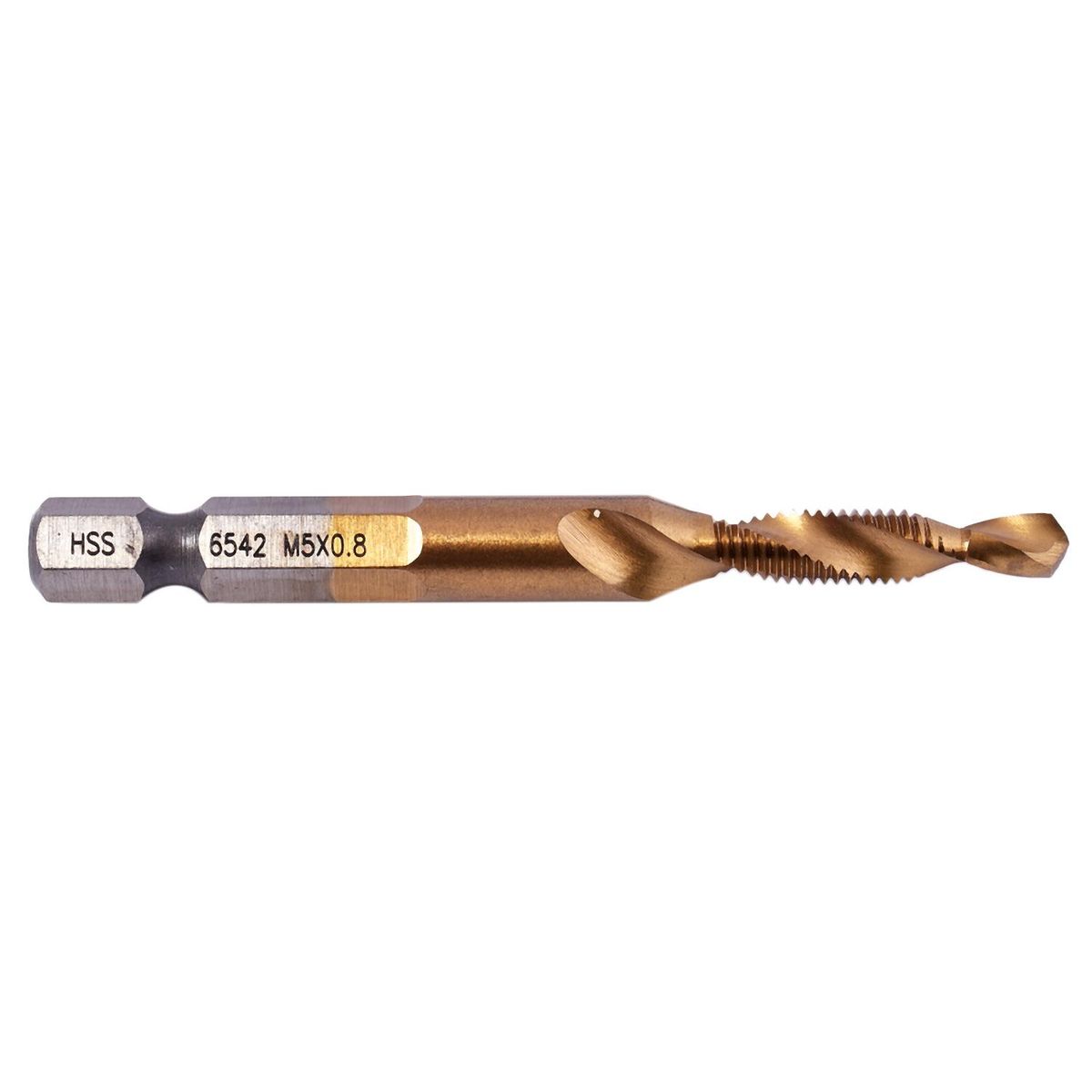 6Pcs HSS Titanium M3 - M10 Combination Hex Deburr Countersink Tap Drill Bit Set