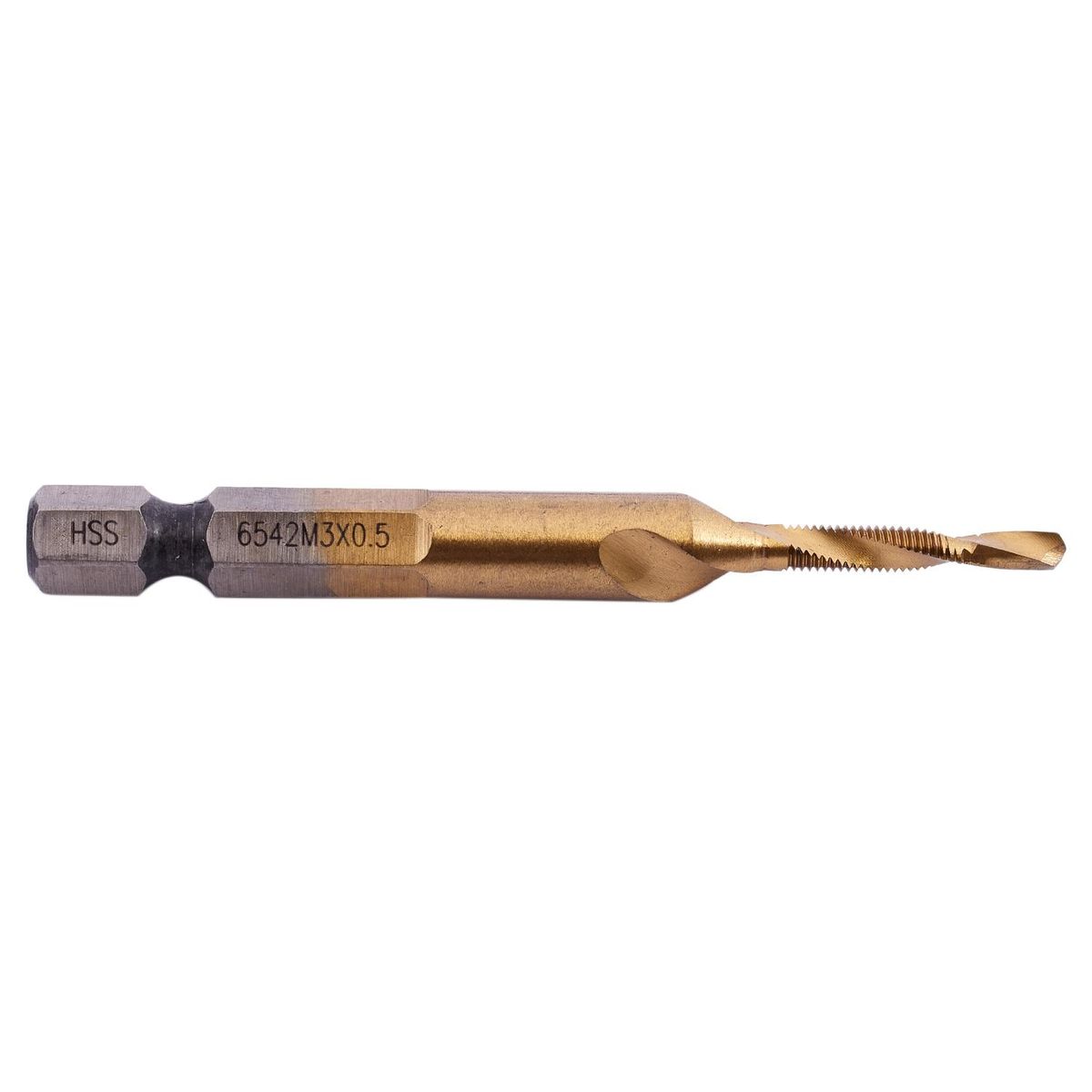6Pcs HSS Titanium M3 - M10 Combination Hex Deburr Countersink Tap Drill Bit Set