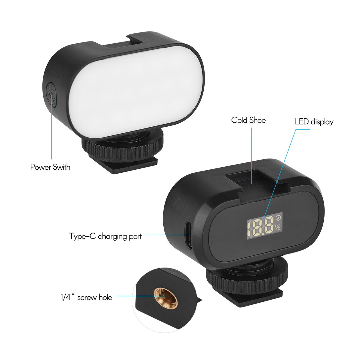 ST15RGB Mini LED Video Light RGB Vlog Fill Light 7