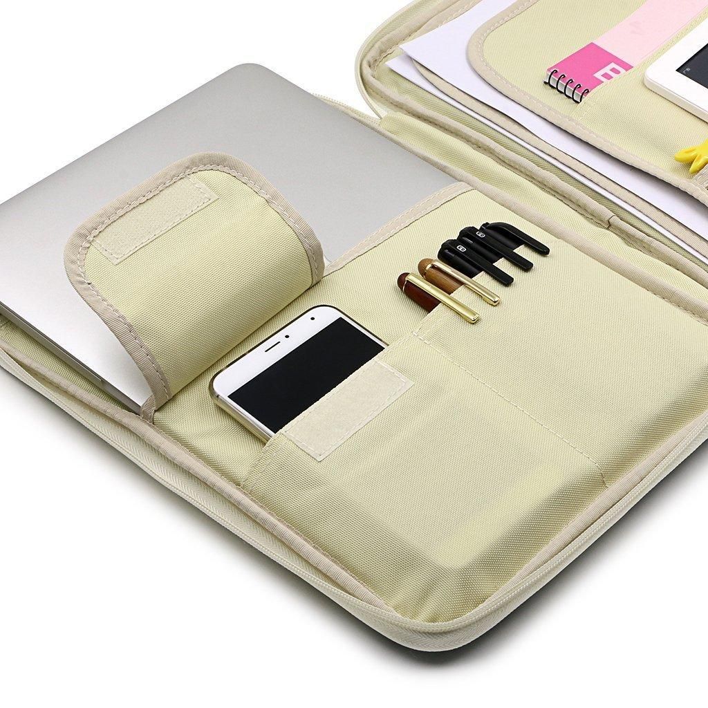 Spot multifunctional A4 file bag portable zipper men and women file bag casual portable meeting briefcase ipad bag black