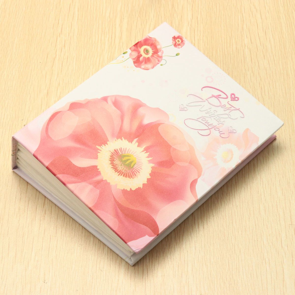 4x6'' Flower Large Photo Album Memories Pictures Storage Book Hold 100pcs Gift Red Bright Red