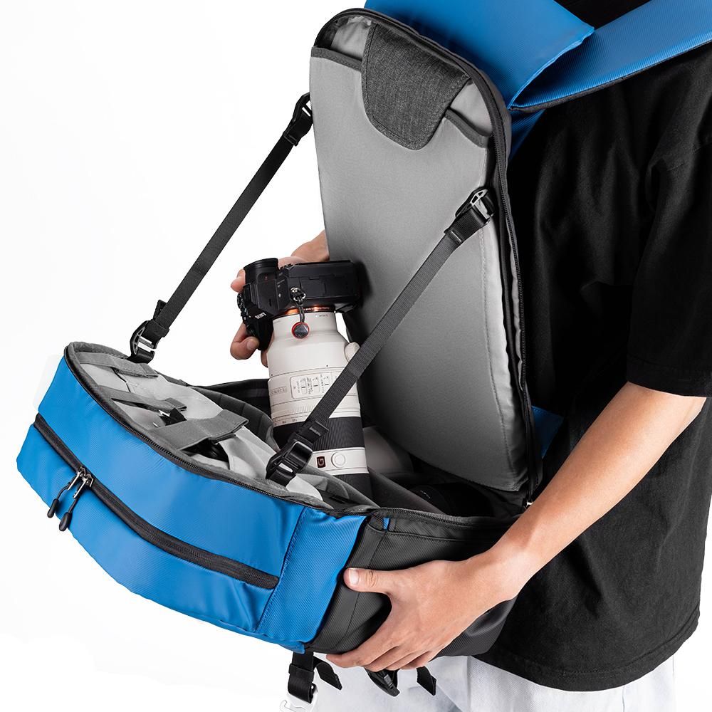 K&F CONCEPT Fashion Camera Backpack Waterproof Camera Bag 20L Large Capacity Camera Case with 15.6 Inch Laptop Compartment Tripod Holder Rain Cover for Women Men Photographers