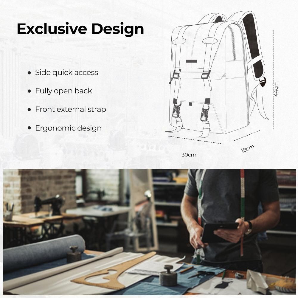 K&F CONCEPT Fashion Camera Backpack Waterproof Camera Bag 20L Large Capacity Camera Case with 15.6 Inch Laptop Compartment Tripod Holder Rain Cover for Women Men Photographers