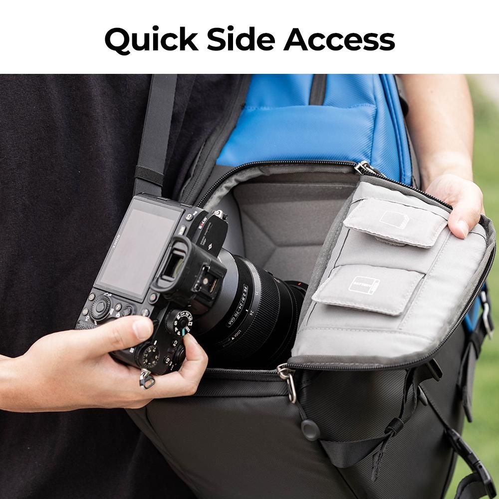 K&F CONCEPT Fashion Camera Backpack Waterproof Camera Bag 20L Large Capacity Camera Case with 15.6 Inch Laptop Compartment Tripod Holder Rain Cover for Women Men Photographers