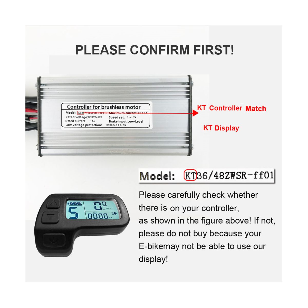 Ebike Display KT-LCD11 Mini Display 24V 36V 48V Waterproof Plug Electric Bike Display for Kunteng Controller Ebike Panel
