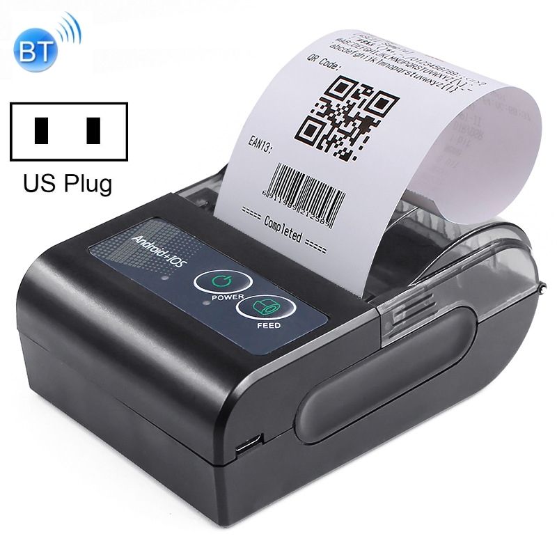 58HB6 Portable Bluetooth Thermal Printer Label Takeaway Receipthine, Supports Multi-Language & Symbol/Picture Printing-US Plug (Traditional Chinese)