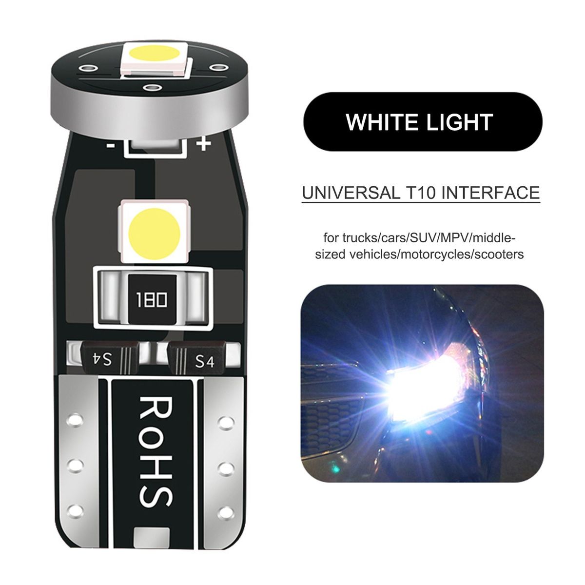 10PCS Car LED Bulbs Side Marker Lights Reading Lights
