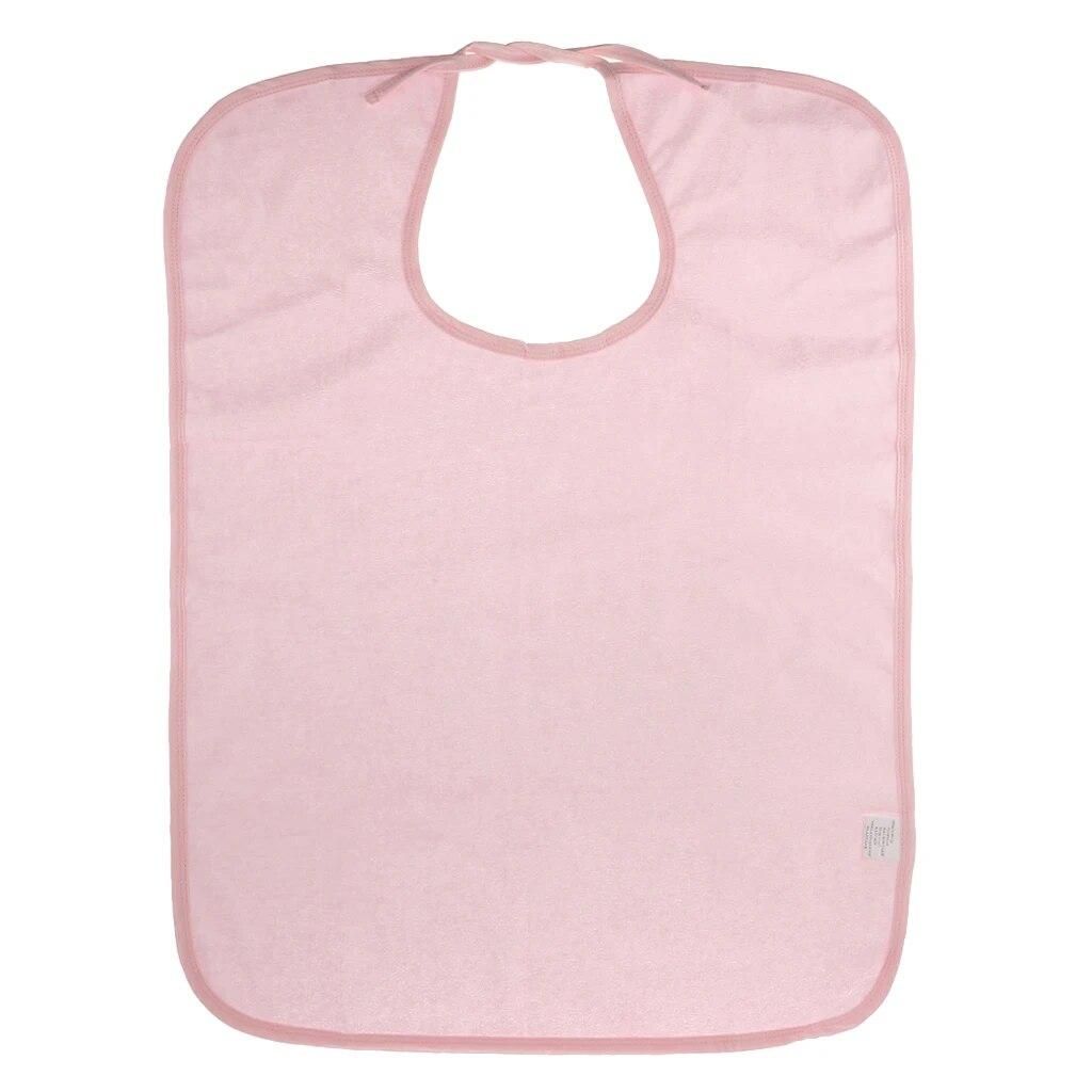 Pack of 2 Pieces Adult Bibs, Washable Reusable Waterproof Clothing Protectors with Adjustable Straps(Light Blue+Pink Color)