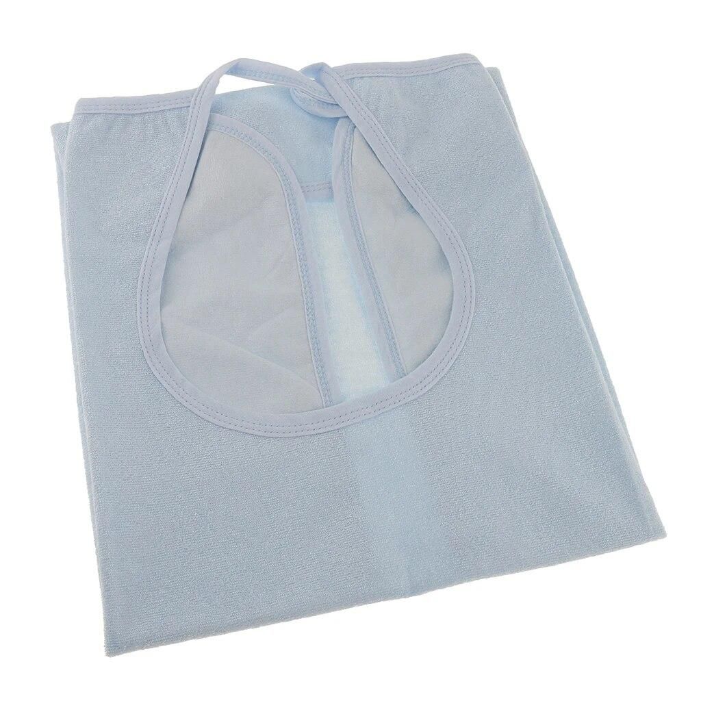 Pack of 2 Pieces Adult Bibs, Washable Reusable Waterproof Clothing Protectors with Adjustable Straps(Light Blue+Pink Color)