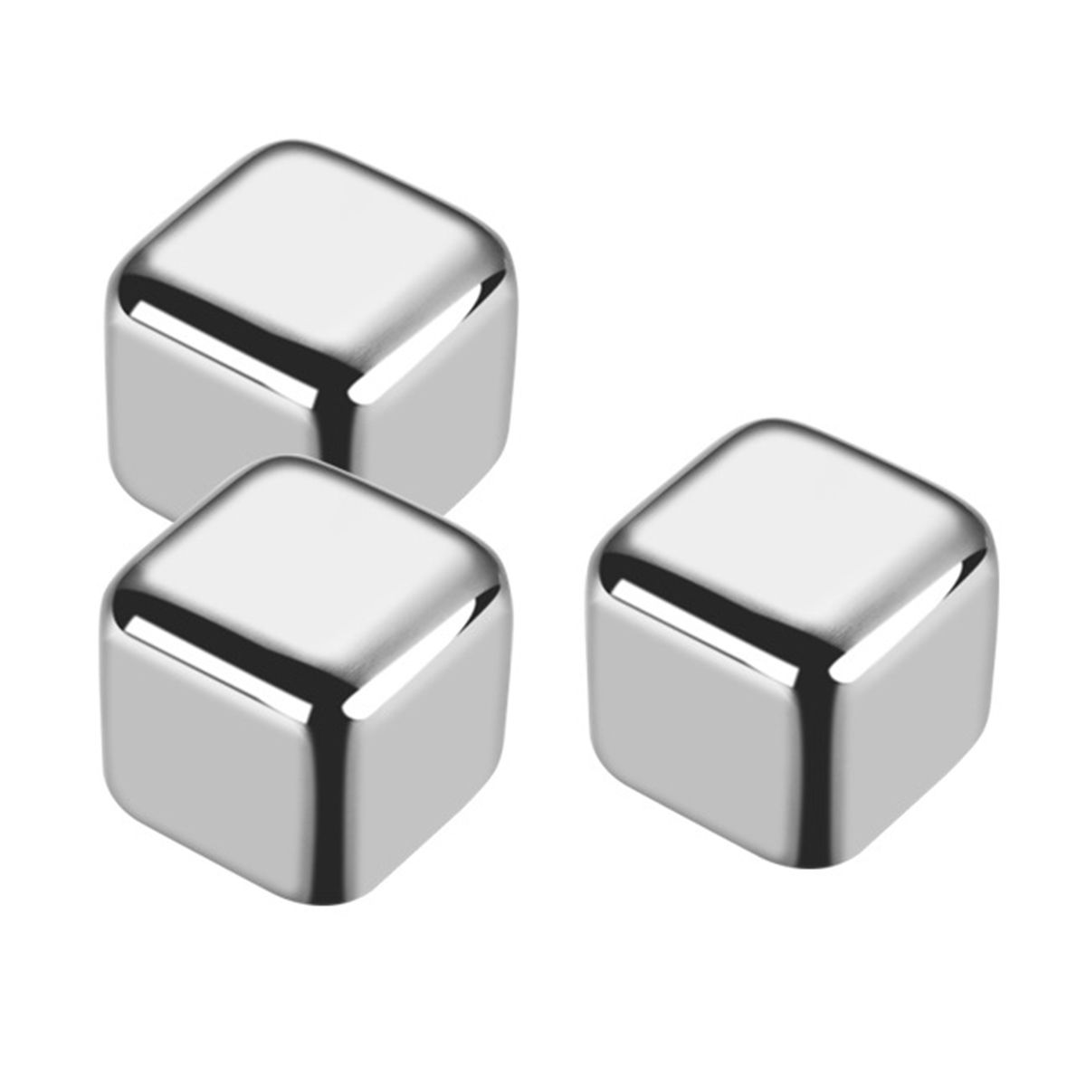 4Pcs Whiskey Cooler Metal Ice Cubes Beverage Beer Whiskey Rocks 4pcs