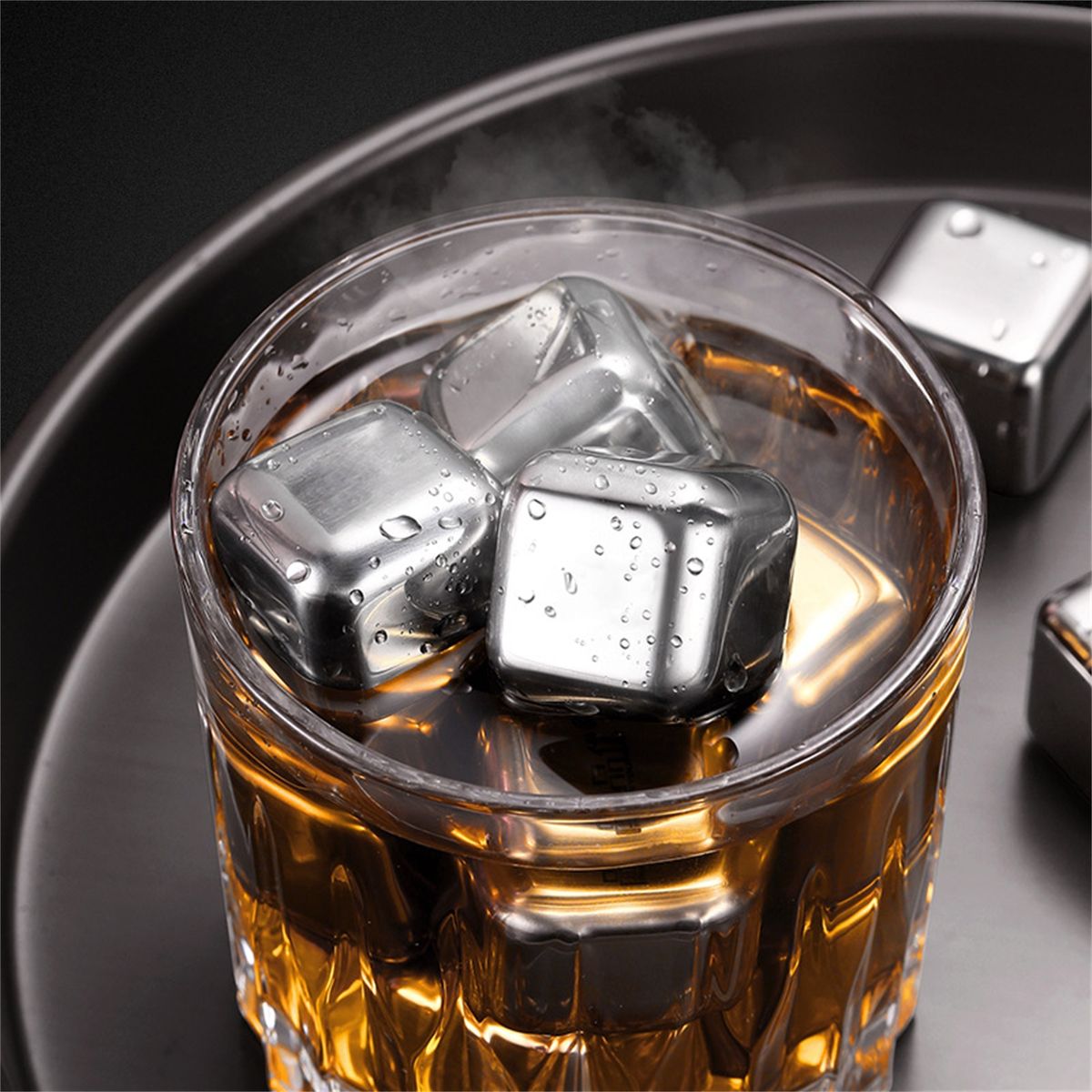 4Pcs Whiskey Cooler Metal Ice Cubes Beverage Beer Whiskey Rocks 4pcs