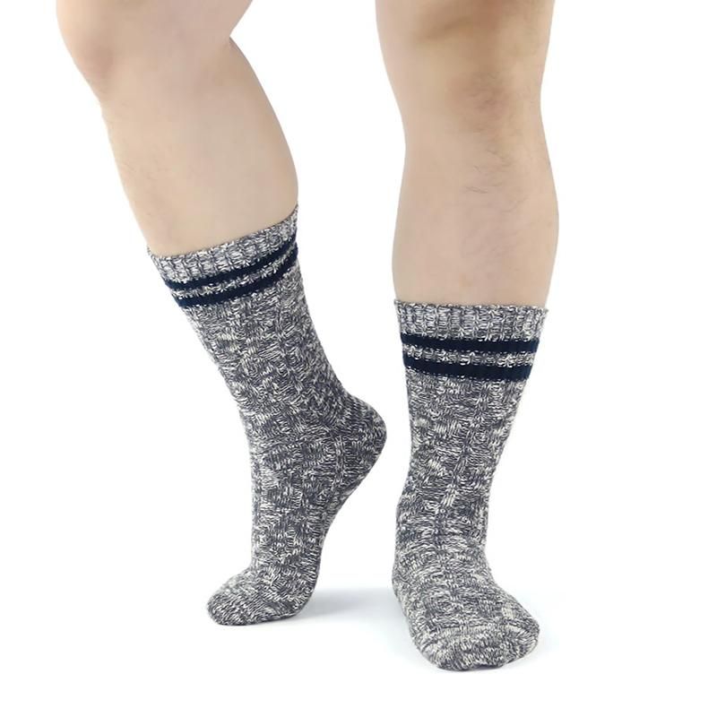 2 Pairs Cotton Socks for Men Winter Thick Warm High Quality Compression Soft Casual Comfortable Middle Tube Sock Male Boot Socks
