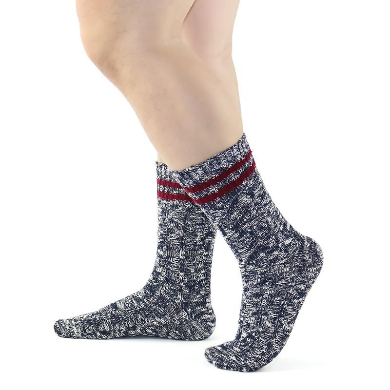 2 Pairs Cotton Socks for Men Winter Thick Warm High Quality Compression Soft Casual Comfortable Middle Tube Sock Male Boot Socks