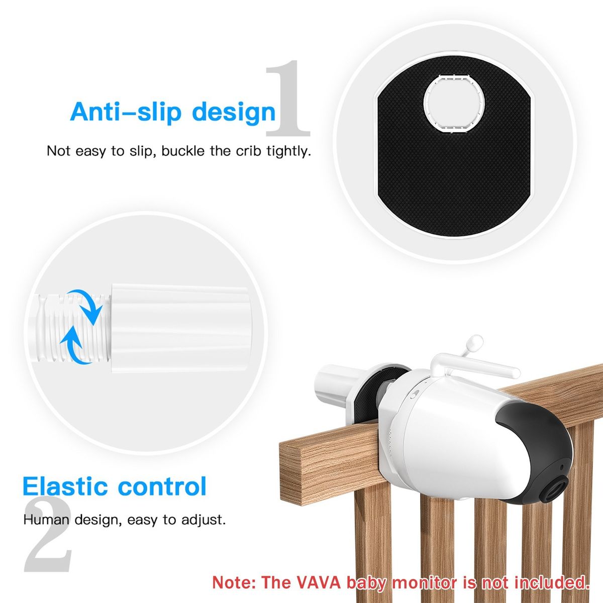 Baby Monitor Crib Mount For Compatible With VAVA Baby
