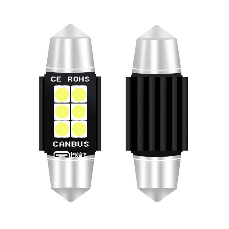 2 PCS 36mm DC12V-24V 3W 6000K 660LM Car Reading Lamp