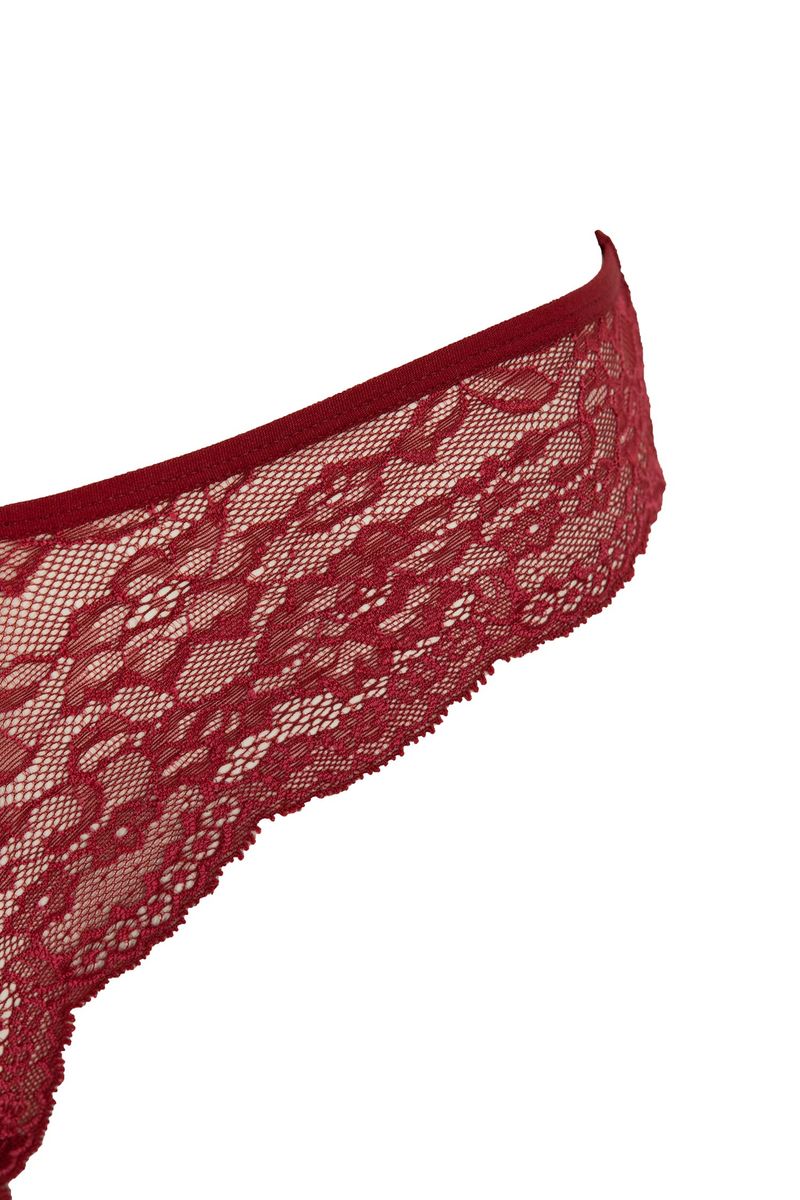 Women-  Brazillian Underwear Slip-Ruby Red