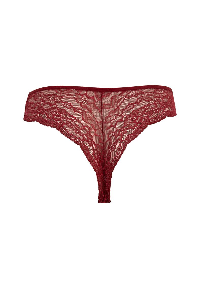 Women-  Brazillian Underwear Slip-Ruby Red