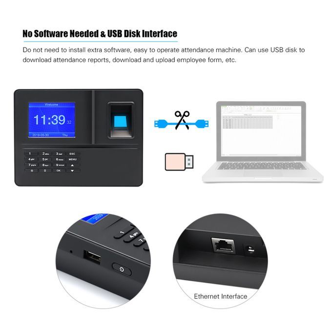 Intelligent Biometric Fingerprint Time Attendance Machine With 3.2In TFT Display Screen